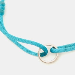 Pre Owned Cartier Love 18K White Gold Blue Adjustable Cord Bracelet
