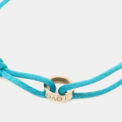 Pre Owned Cartier Love 18K White Gold Blue Adjustable Cord Bracelet
