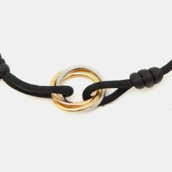 Pre Owned Cartier Trinity Diamonds 18k Three Tone Gold Adjustable Cord Bracelet