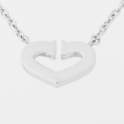Pre Owned Cartier Heart c 18K White Gold Diamond Necklace 