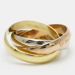 Pre Owned Cartier Les Must de Cartier 18K Yellow Rose and White Gold Ring EU 50