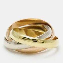 Pre Owned Cartier Les Must de Cartier 18K Yellow Rose and White Gold Ring EU 50