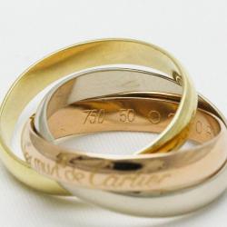 Pre Owned Cartier Les Must de Cartier 18K Yellow Rose and White Gold Ring EU 50