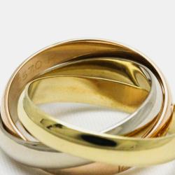 Pre Owned Cartier Les Must de Cartier 18K Yellow Rose and White Gold Ring EU 50