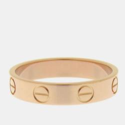 Pre Owned Cartier 18K Rose Gold Love Band Ring EU 50