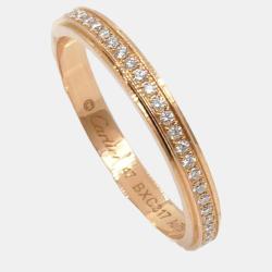 Cartier 18K Rose Gold and Diamond d'Amour Band Ring EU 47