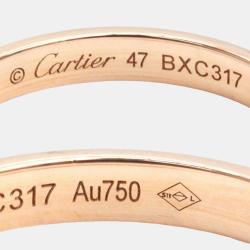 Cartier 18K Rose Gold and Diamond d'Amour Band Ring EU 47