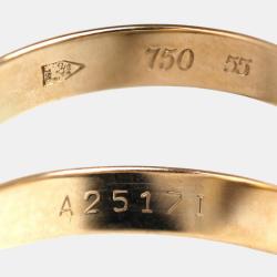 Pre Owned Cartier 18K Rose Gold, White Gold, Yellow Gold Trinity Band Ring EU 55