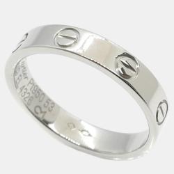 Pre Owned Cartier Platinum Love Band Ring EU 53