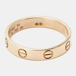 Pre Owned Cartier Love 18k Rose Gold Wedding Band Ring Size 54