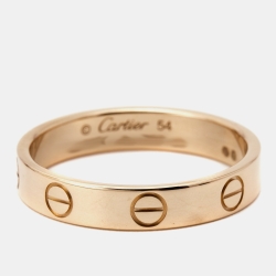 Pre Owned Cartier Love 18k Rose Gold Wedding Band Ring Size 54