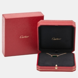 مملوكة مسبقًا Cartier Les Berlingots de Cartier Malachite Diamond 18k Yellow Gold Necklace