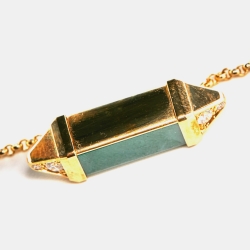 مملوكة مسبقًا Cartier Les Berlingots de Cartier Malachite Diamond 18k Yellow Gold Necklace