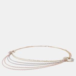 Pre Owned Cartier 18K Yellow, Rose, White Gold Trinity Drape Multistrand Necklace