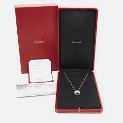 Cartier Panthere De Cartier Diamond 18K White Gold Pendant Necklace