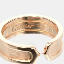 Cartier 18K Rose Gold Double C De Cartier Band Ring EU 53