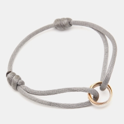 Pre Owned Cartier Trinity 18k Three Tone Gold Adjustable Cord Bracelet