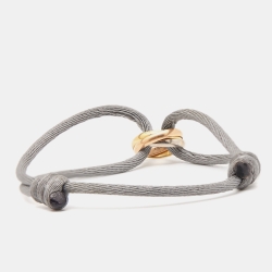 Pre Owned Cartier Trinity 18k Three Tone Gold Adjustable Cord Bracelet