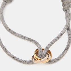 Pre Owned Cartier Trinity 18k Three Tone Gold Adjustable Cord Bracelet