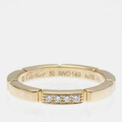 Pre Owned Cartier 18K Rose Gold and Diamond Maillon Panthere Band Ring EU 50