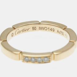 Pre Owned Cartier 18K Rose Gold and Diamond Maillon Panthere Band Ring EU 50