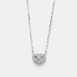 Pre Owned Cartier 18K White Gold and Diamond C De Cartier Pendant Necklace