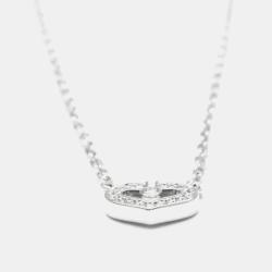 Pre Owned Cartier 18K White Gold and Diamond C De Cartier Pendant Necklace