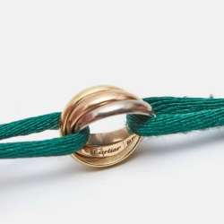 Pre Owned Cartier Trinity 18k Three Tone Gold Adjustable Cord Bracelet