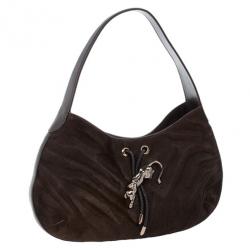 Pre Owned Cartier Brown Pony Hair Small Panthere de Cartier Bag