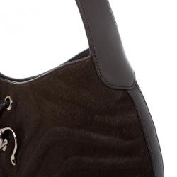 Pre Owned Cartier Brown Pony Hair Small Panthere de Cartier Bag