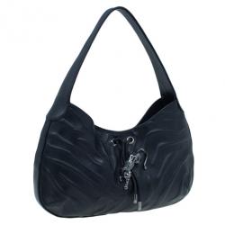 مملوكة مسبقًا حقيبة كاتييه جلد أسود صغيرة بانثر دو كارتييه