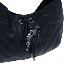 مملوكة مسبقًا حقيبة كاتييه جلد أسود صغيرة بانثر دو كارتييه