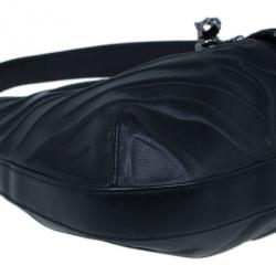 مملوكة مسبقًا حقيبة كاتييه جلد أسود صغيرة بانثر دو كارتييه