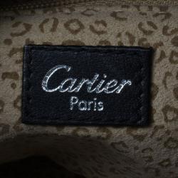 مملوكة مسبقًا حقيبة كاتييه جلد أسود صغيرة بانثر دو كارتييه