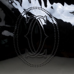 مملوكة مسبقًا حقيبة كارتييه ماركلو دو كارتييه كبيرة جلد لامعة سوداء