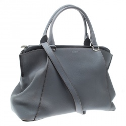 Pre Owned Cartier Lilac Leather C De Cartier Small Tote