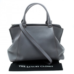 Pre Owned Cartier Lilac Leather C De Cartier Small Tote