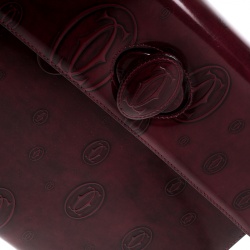 Cartier Bordeaux Patent Leather Happy Birthday Top Handle Bag
