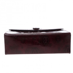 Cartier Bordeaux Patent Leather Happy Birthday Top Handle Bag