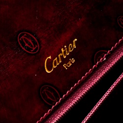 Cartier Bordeaux Patent Leather Happy Birthday Top Handle Bag