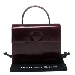 Cartier Bordeaux Patent Leather Happy Birthday Top Handle Bag