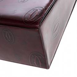 Cartier Bordeaux Patent Leather Happy Birthday Top Handle Bag
