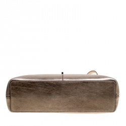 Cartier Dark Beige Leather and Python Classic Feminine Line Top Handle Bag