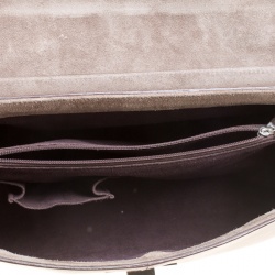 Cartier Dark Beige Leather and Python Classic Feminine Line Top Handle Bag