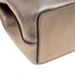 Cartier Dark Beige Leather and Python Classic Feminine Line Top Handle Bag