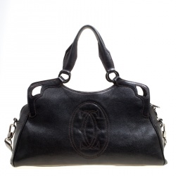 مملوكة مسبقًا Cartier Dark Brown Leather Small Marcello De Cartier Top Handle bag