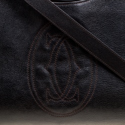 مملوكة مسبقًا Cartier Dark Brown Leather Small Marcello De Cartier Top Handle bag