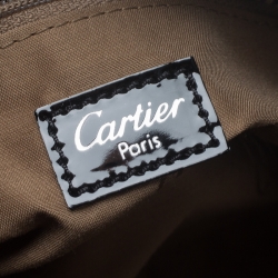 مملوكة مسبقًا حقيبة كارتييه ماركلو دو كارتييه كبيرة جلد لامعة سوداء