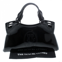 مملوكة مسبقًا حقيبة كارتييه ماركلو دو كارتييه كبيرة جلد لامعة سوداء