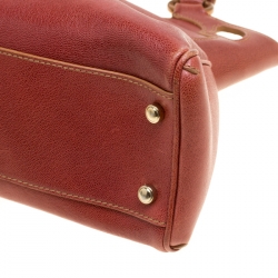 Pre Owned حقيبة يد كارتييه مارسلو دو كارتييه جلد حمراء